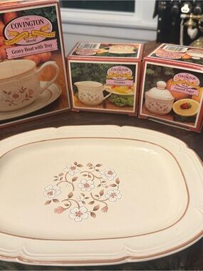 Covington Cream Floral 4 piece set with Brown and Pink Accents